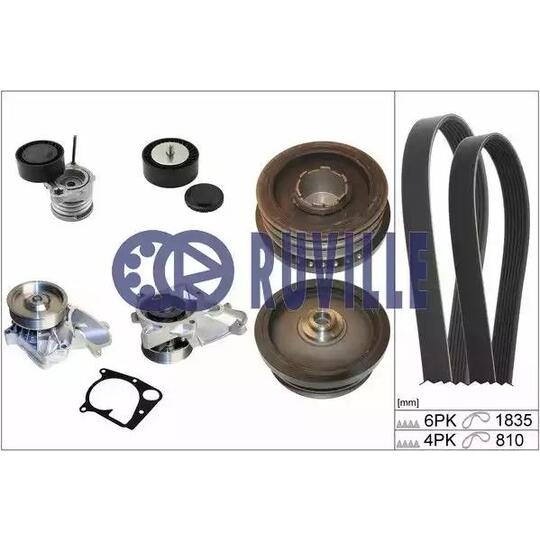 55064802 - Water Pump + V-Ribbed Belt Set 