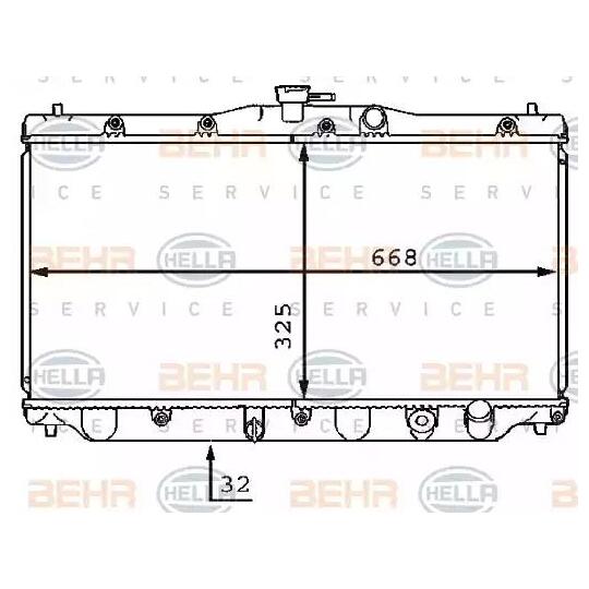 8MK 376 707-501 - Radiaator, mootorijahutus 