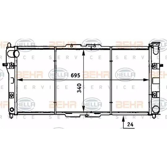 8MK 376 706-721 - Radiaator, mootorijahutus 