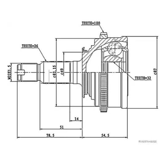 J2834106 - Joint Kit, drive shaft 