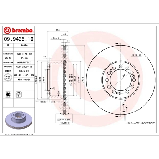 09.9435.10 - Brake Disc 