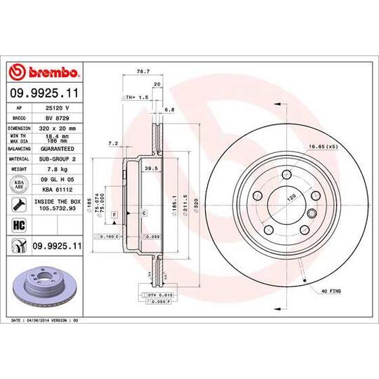 09.9925.11 - Brake Disc 