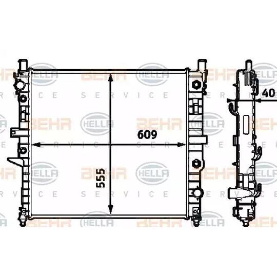 8MK 376 718-591 - Radiaator, mootorijahutus 