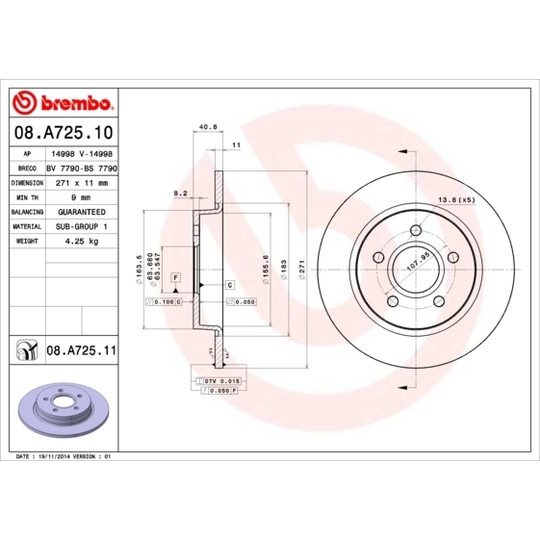 08.A725.10 - Brake Disc 