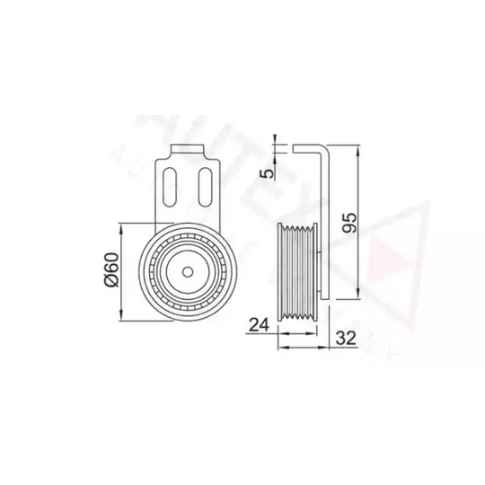 641429 - Tensioner Pulley, v-ribbed belt 