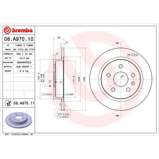 08.A970.10 - Brake Disc 