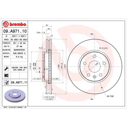 09.A971.10 - Brake Disc 