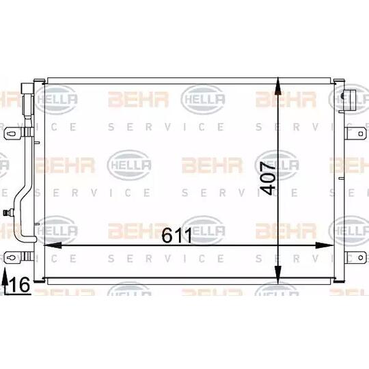 8FC 351 301-071 - Kondensor, klimatanläggning 