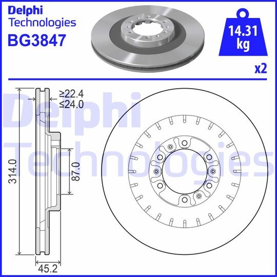 BG3847 - Brake Disc 