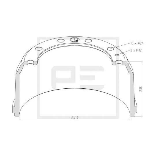 1488714 - Brake drum, brake expander lever OE number by DAF 1488714 - Brake drum, brake expander lever OE number by DAF