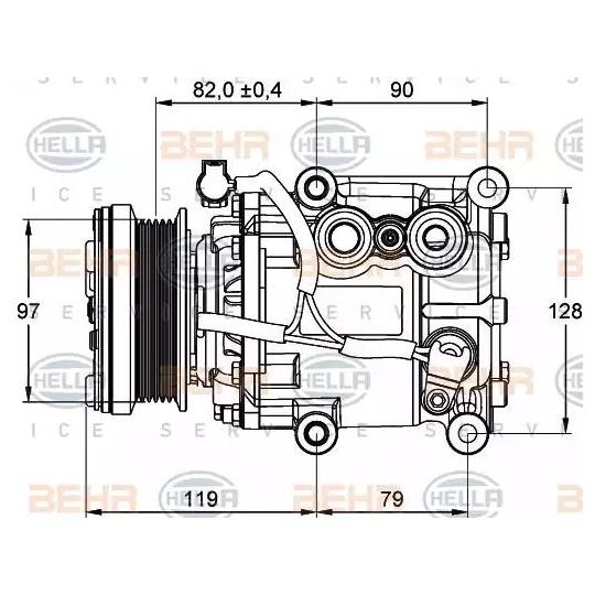 8FK 351 113-371 - Kompressori, ilmastointilaite 