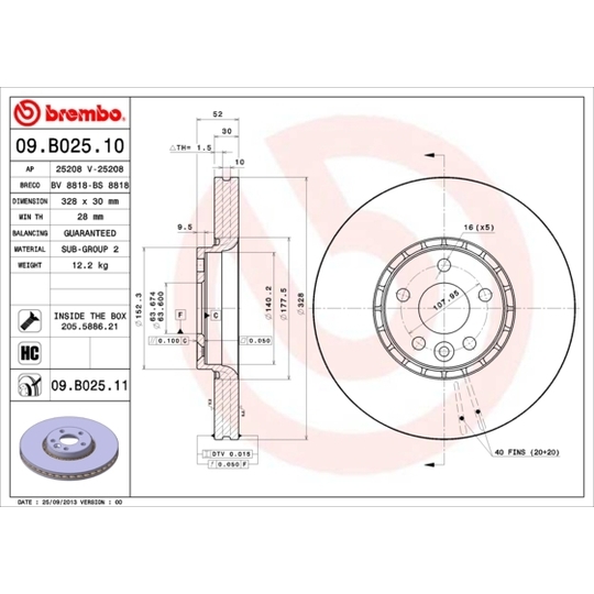 09.B025.11 - Brake Disc 