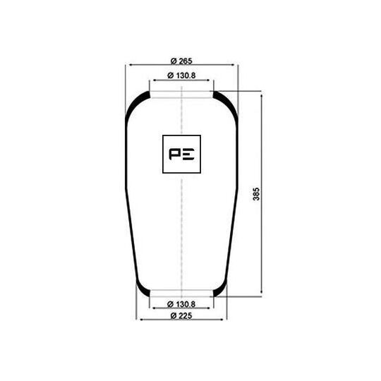 084.028-70A - Air Gaiter, pneumatic suspension axle lift 