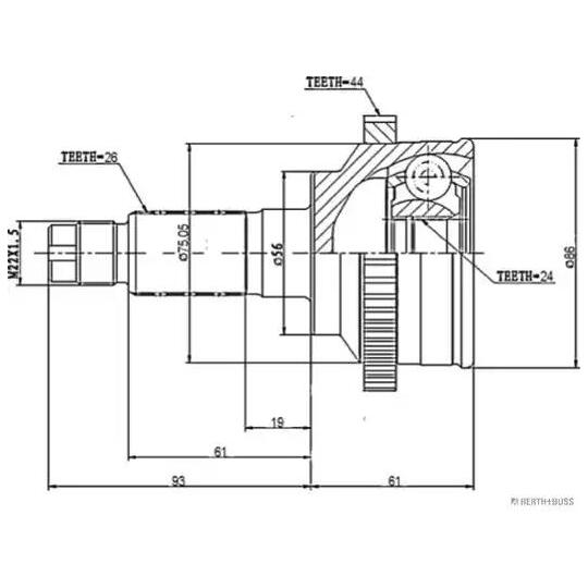 J2823126 - Ledsats, drivaxel 