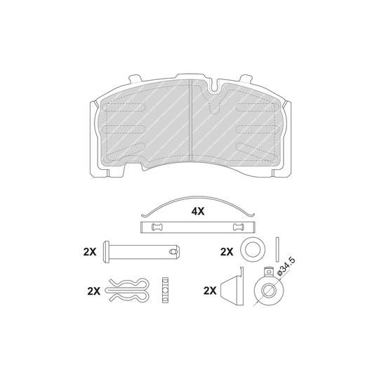 FCV1825B - Brake Pad Set, disc brake 
