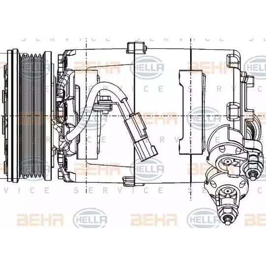 8FK351 334-361 - Kompressori, ilmastointilaite 