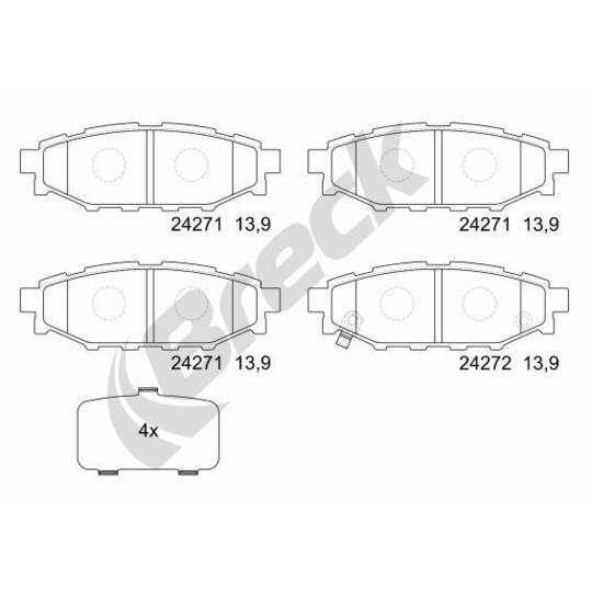 24271 00 702 10 - Piduriklotsi komplekt, ketaspidur 