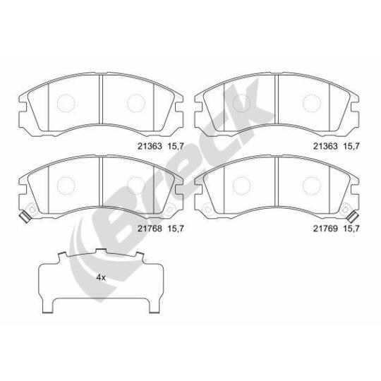 21363 00 701 10 - Piduriklotsi komplekt, ketaspidur 