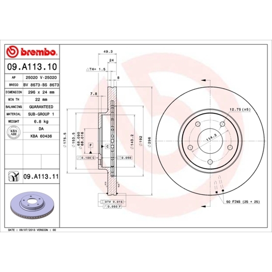 09.A113.10 - Brake Disc 