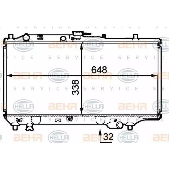 8MK 376 707-661 - Radiaator, mootorijahutus 