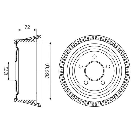 0 986 477 245 - Brake Drum 