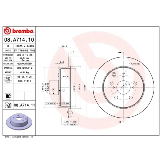 08.A714.11 - Brake Disc 