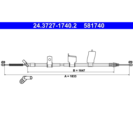 24.3727-1740.2 - Cable, parking brake 