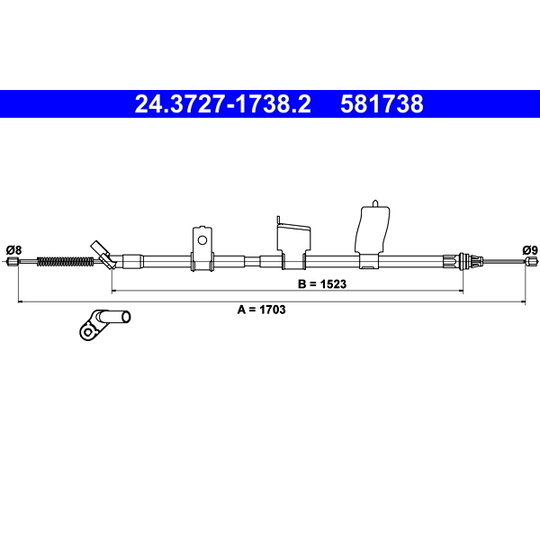 24.3727-1738.2 - Cable, parking brake 