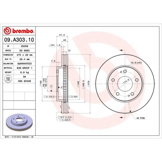 09.A303.10 - Brake Disc 