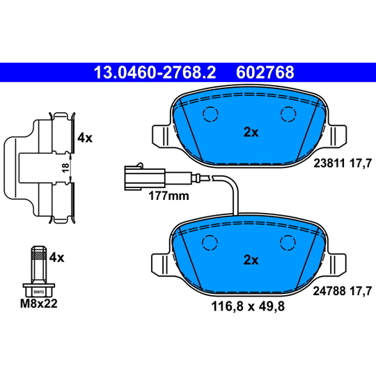 13.0460-2768.2 - Brake Pad Set, disc brake 