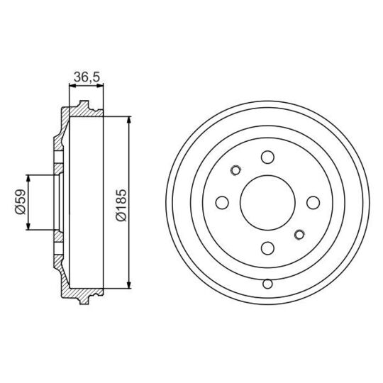 0 986 477 161 - Brake Drum 