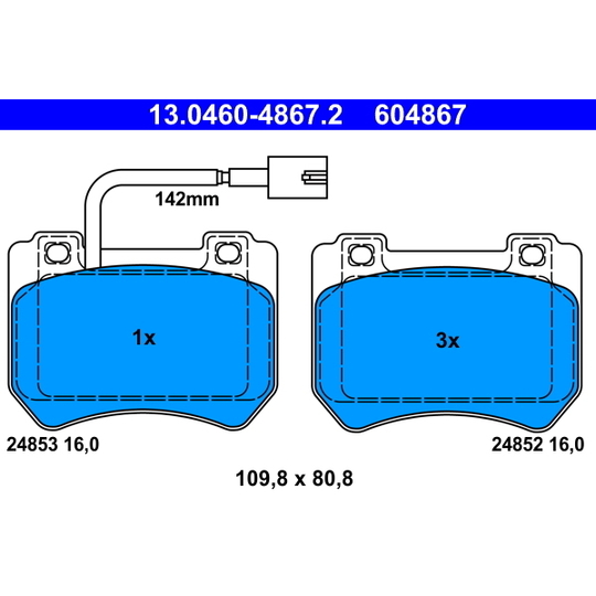 13.0460-4867.2 - Brake Pad Set, disc brake 