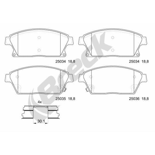 25034 00 701 10 - Brake Pad Set, disc brake 