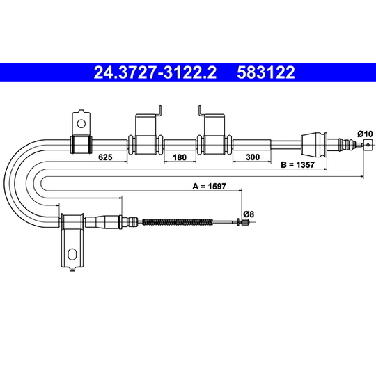 24.3727-3122.2 - Cable, parking brake 
