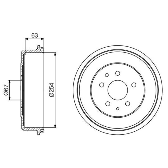 0 986 477 183 - Brake Drum 