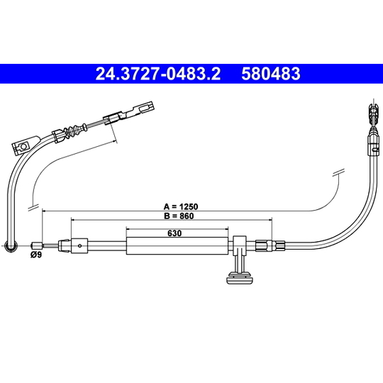 24.3727-0483.2 - Cable, parking brake 