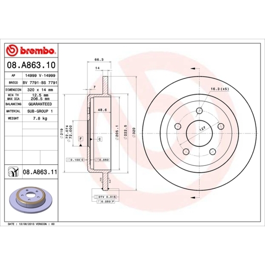 08.A863.11 - Brake Disc 