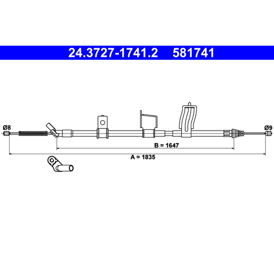 24.3727-1741.2 - Cable, parking brake 