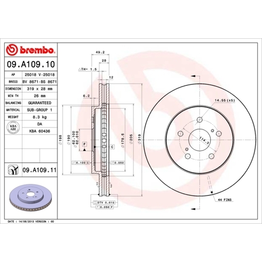 09.A109.11 - Brake Disc 