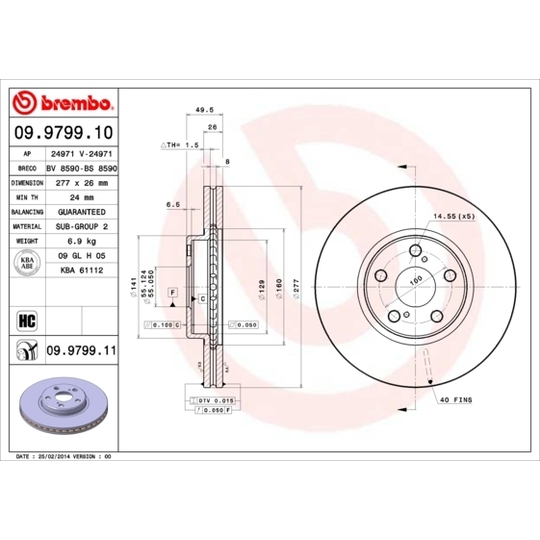 09.9799.11 - Brake Disc 