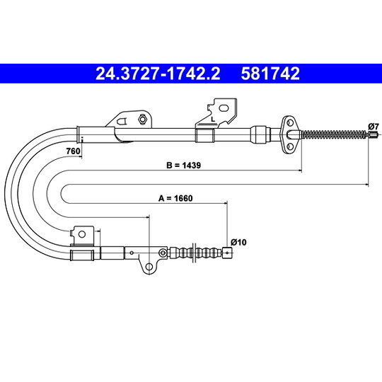24.3727-1742.2 - Cable, parking brake 