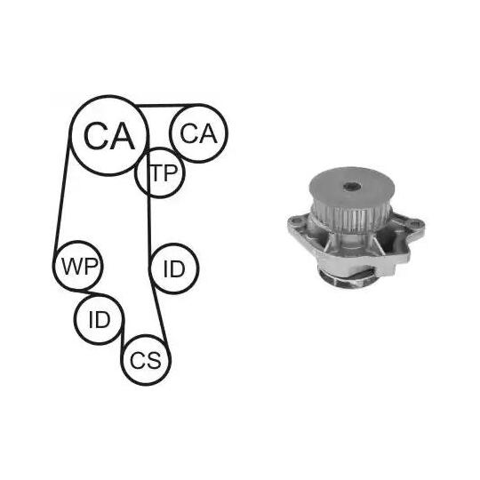 WPK-158101 - Water Pump & Timing Belt Set 