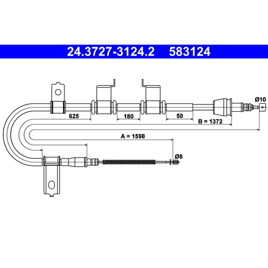 24.3727-3124.2 - Cable, parking brake 