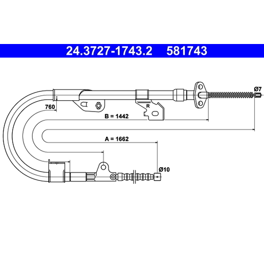 24.3727-1743.2 - Cable, parking brake 