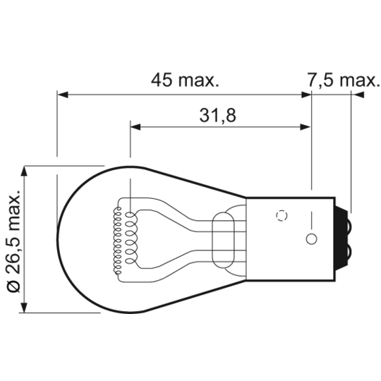 032205 - Glödlampa, broms-/bakljus 