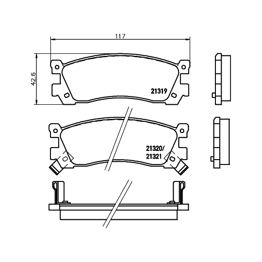 MDB1438 - Brake Pad Set, disc brake 