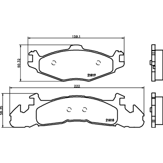 MDB1603 - Brake Pad Set, disc brake 