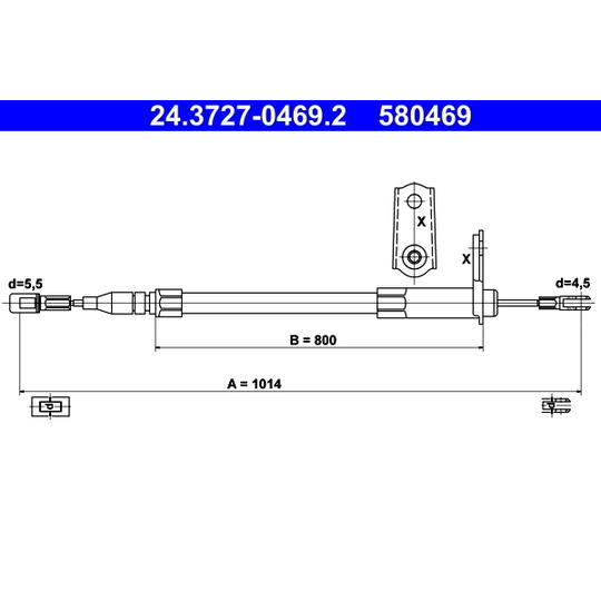 24.3727-0469.2 - Cable, parking brake 