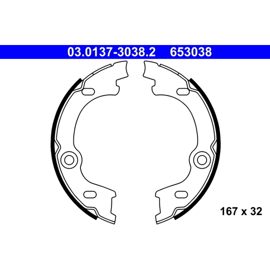 03.0137-3038.2 - Brake Shoe Set, parking brake 