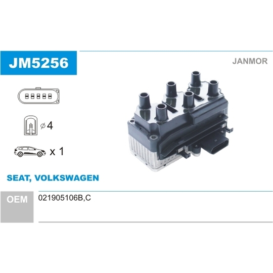 JM5256 - Ignition coil 